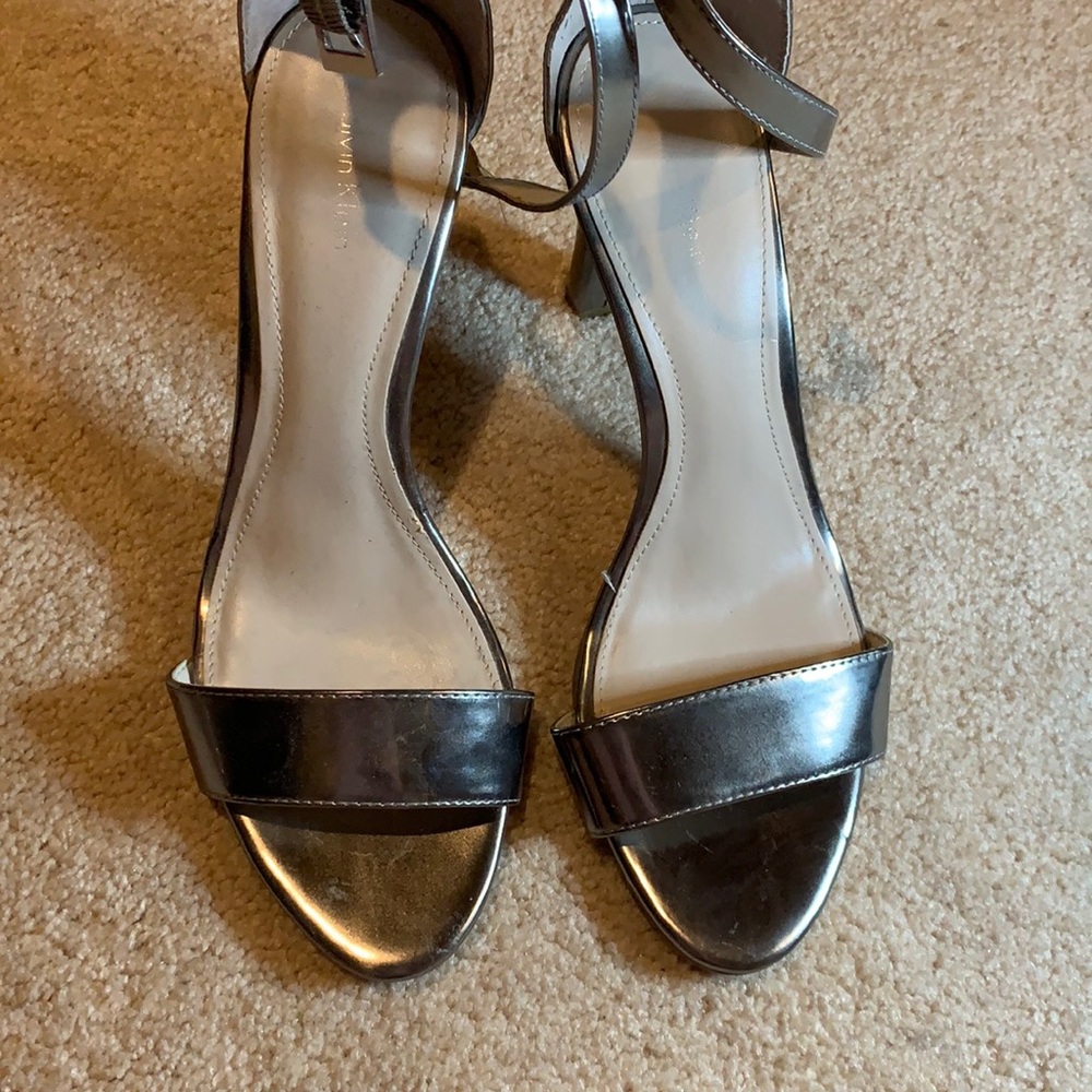 Silver sandal heels